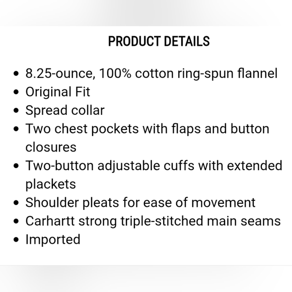 Carhartt "Hubbard Plaid Shirt" Original Fit Flannel Blue Black White, Men's XL - Picture 9 of 10